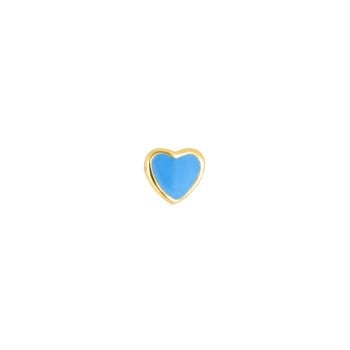 Nordahl's Ørestik hjerte med blå emalje i forgyldt sølv 